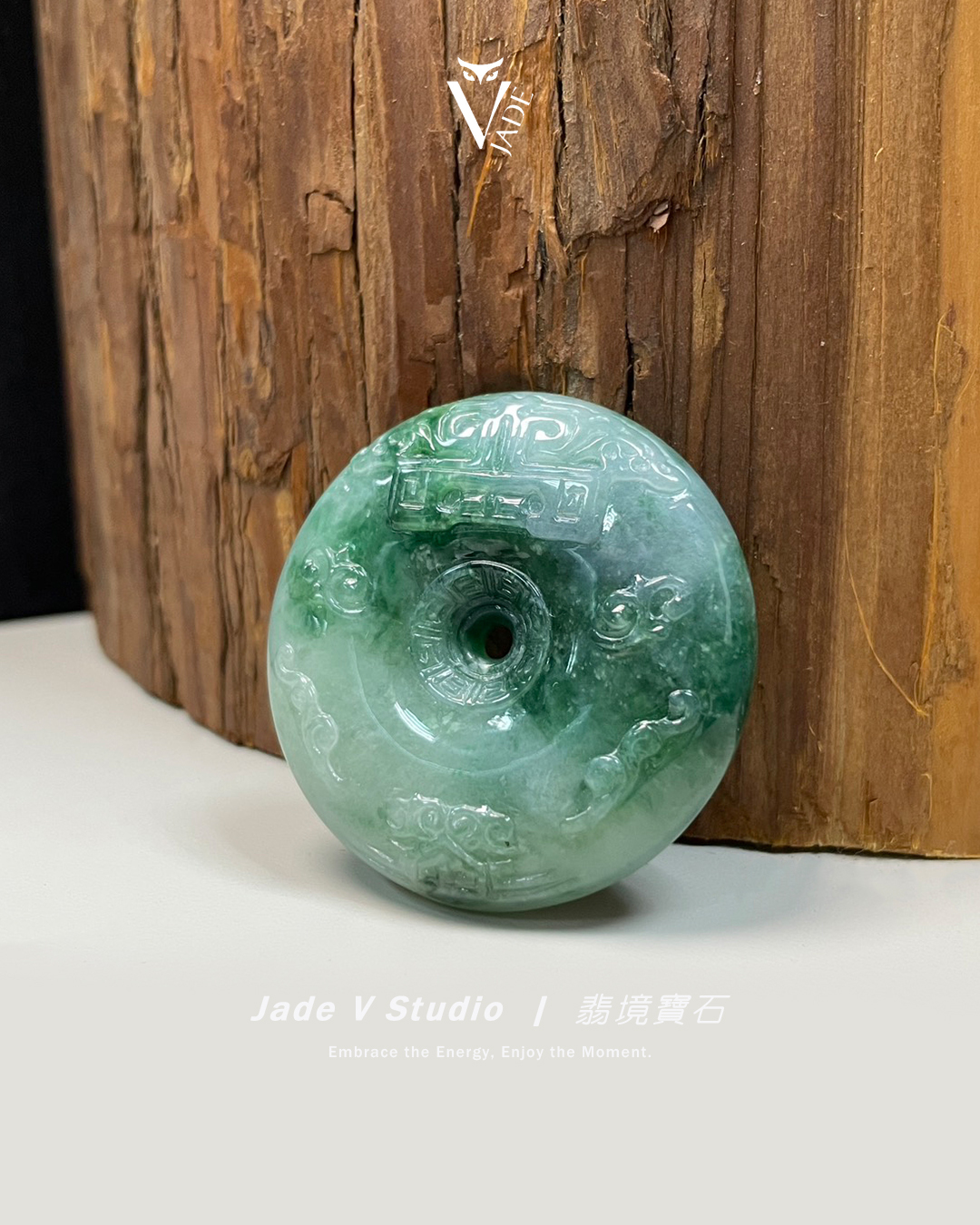【JadeV｜翡境寶石】細糯 飄花 平安扣 厚庄 翡翠