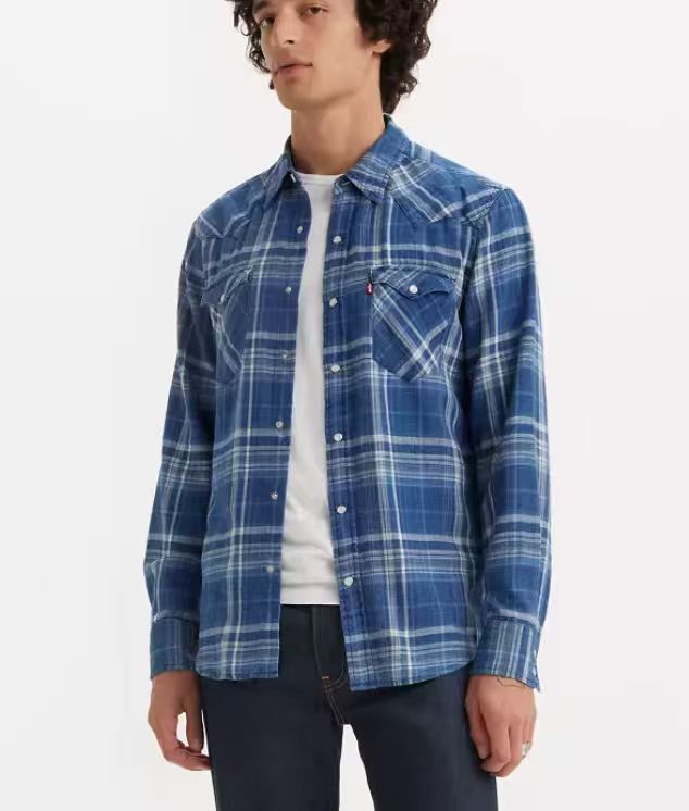 【預購】LEVIS N090457 男裝格紋外套 (藍色)