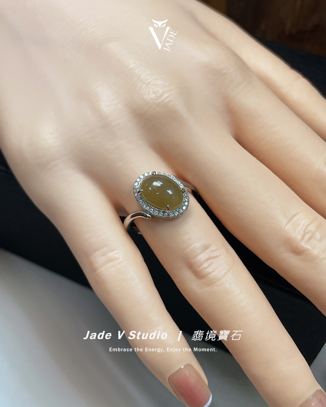 【JadeV｜翡境寶石】糯冰 黃翡 蛋面 翡翠 戒指