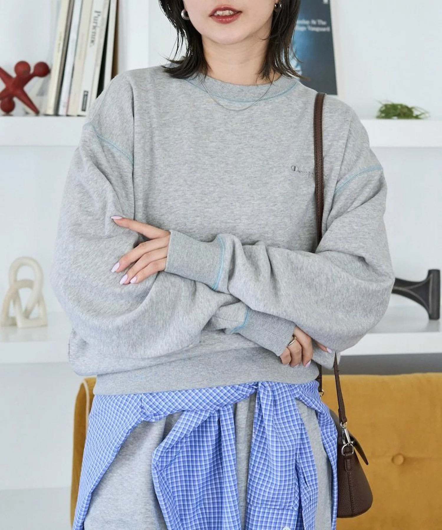 [預購]【Champion × FREAK'S STORE】限定撞色車線圓領大學T