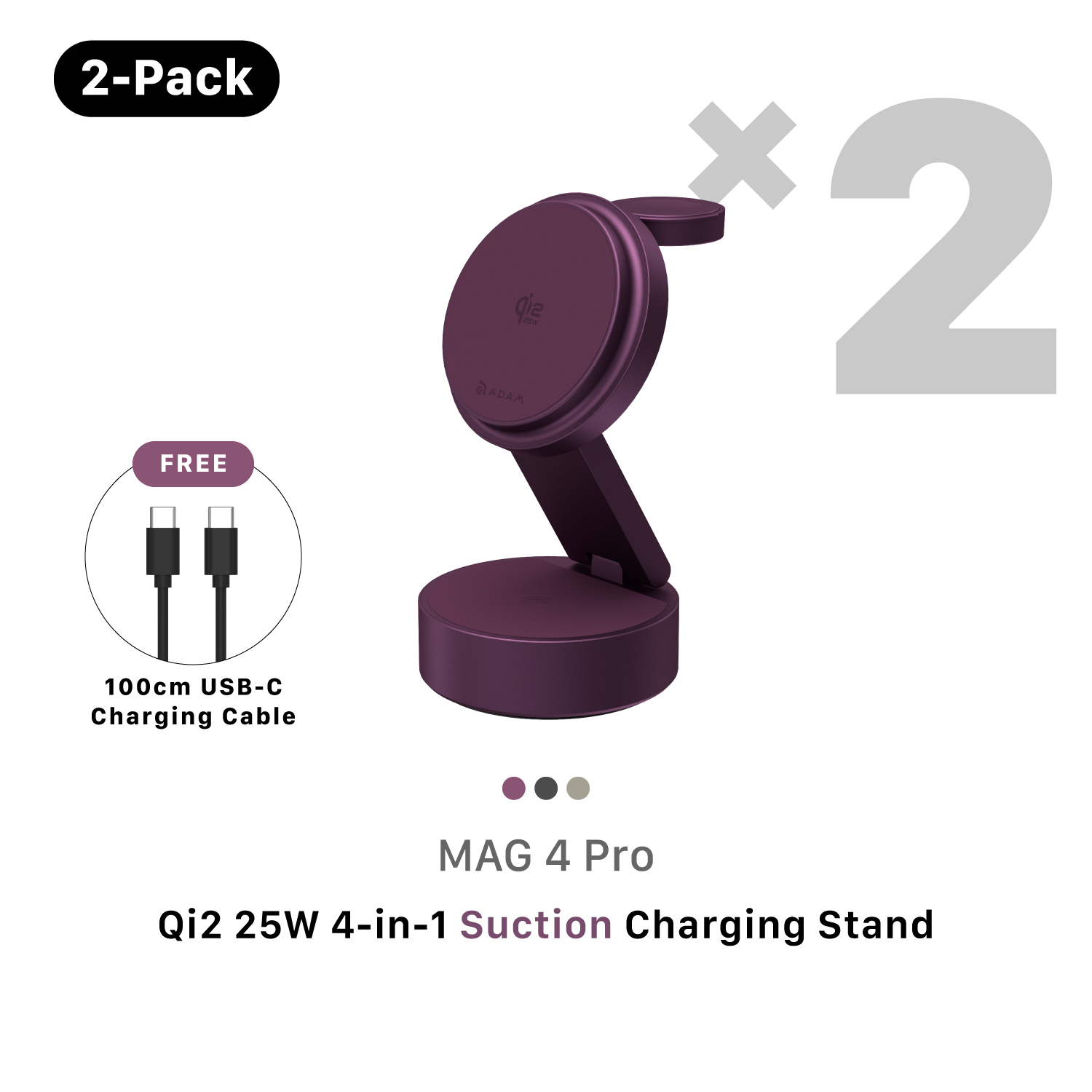 [PRE-ORDER] MAG 4 Pro Qi2 25W 4-in-1 Suction Charging Station [2 Sets]