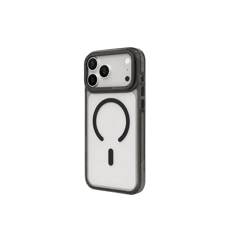 LUCID | iPhone 18 Magnetic Charging Compatible Lens Protection Stand Shockproof Hybrid Case - Black