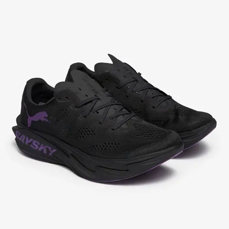 丹麥哥本哈根 時尚運動品牌 聯名款 Saysky x PUMA Deviate Nitro Elite 4 黑紫色 慢跑鞋【313943-01】