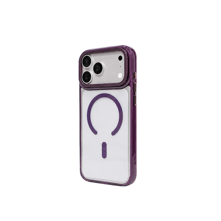 LUCID | iPhone 18 Magnetic Charging Compatible Lens Protection Stand Shockproof Hybrid Case - Dark Cherry
