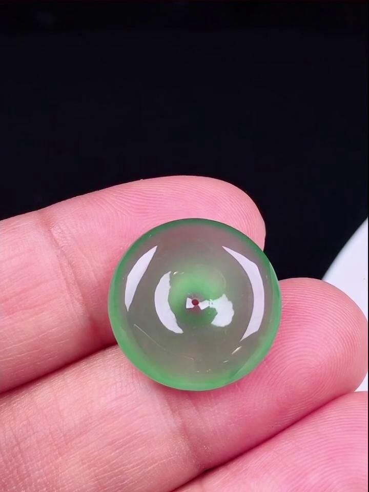 翡翠冰綠平安扣 (17mm直徑),天然翡翠A玉, 緬甸玉, Jade, Jadeite