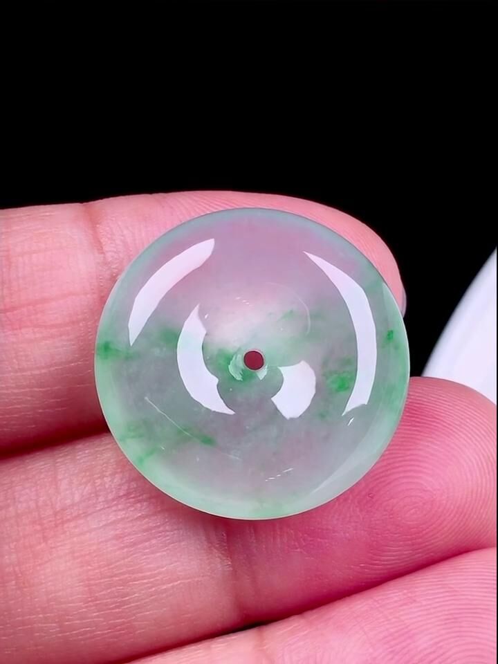 翡翠冰綠平安扣 (20.8mm直徑),天然翡翠A玉, 緬甸玉, Jade, Jadeite