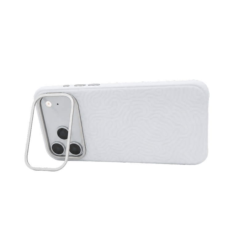 Prismatica | iPhone 18 Magnetic Charging Compatible Lens Protection Stand Shockproof Liquid Silicone Case - Light Grey