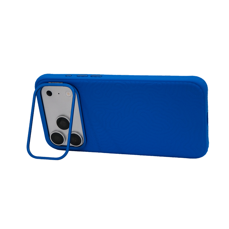 Prismatica | iPhone 18 Magnetic Charging Compatible Lens Protection Stand Shockproof Liquid Silicone Case - Navy