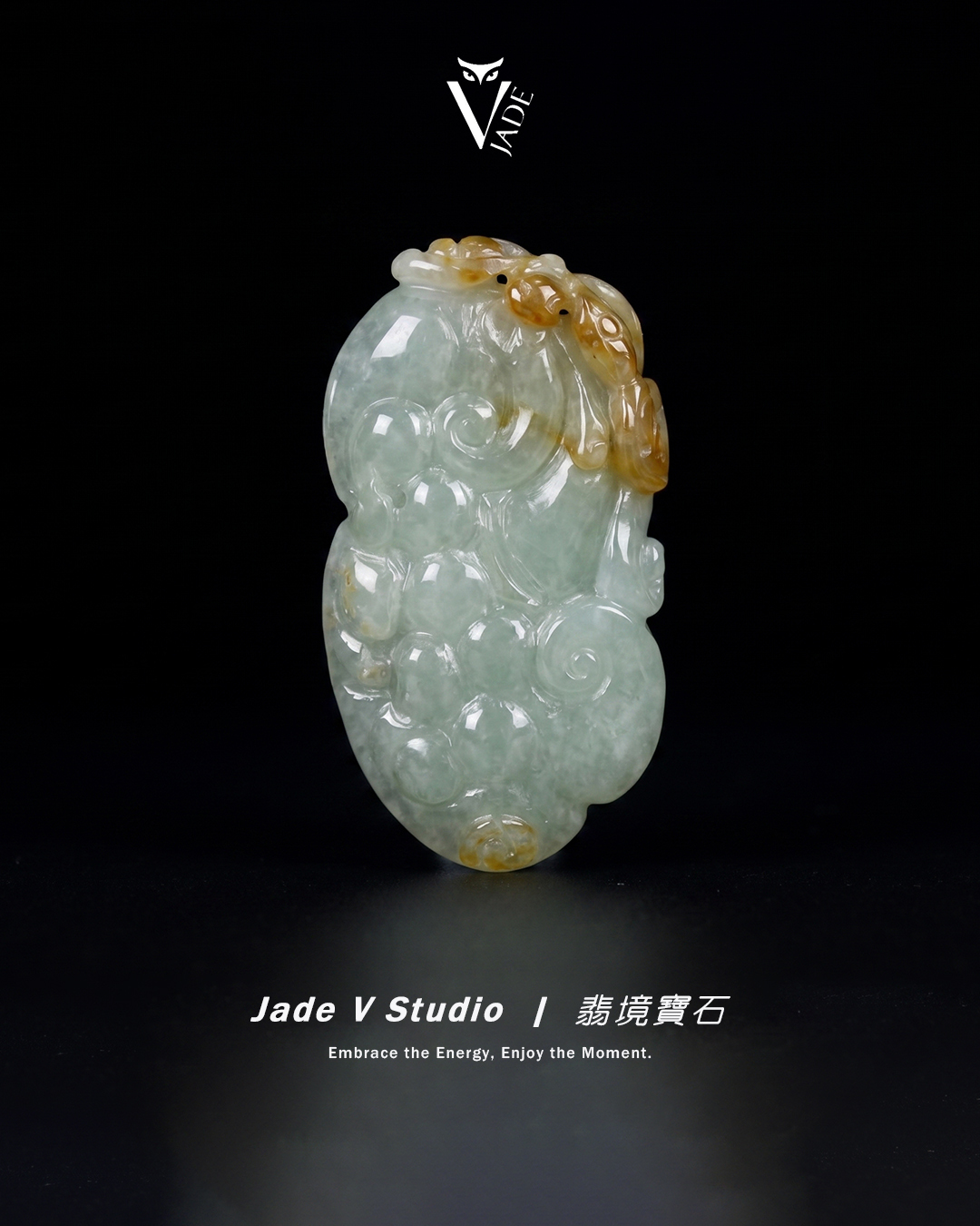 【JadeV｜翡境寶石】糯冰 雙彩 吉祥如意 吉慶之作 翡翠