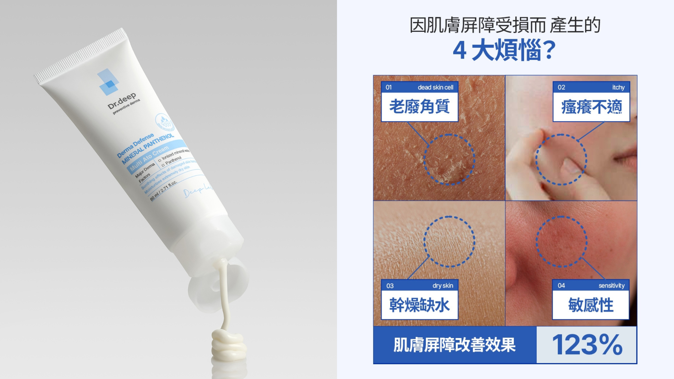 Dr.deep 深泉安安霜保濕屏障修護與質地展示