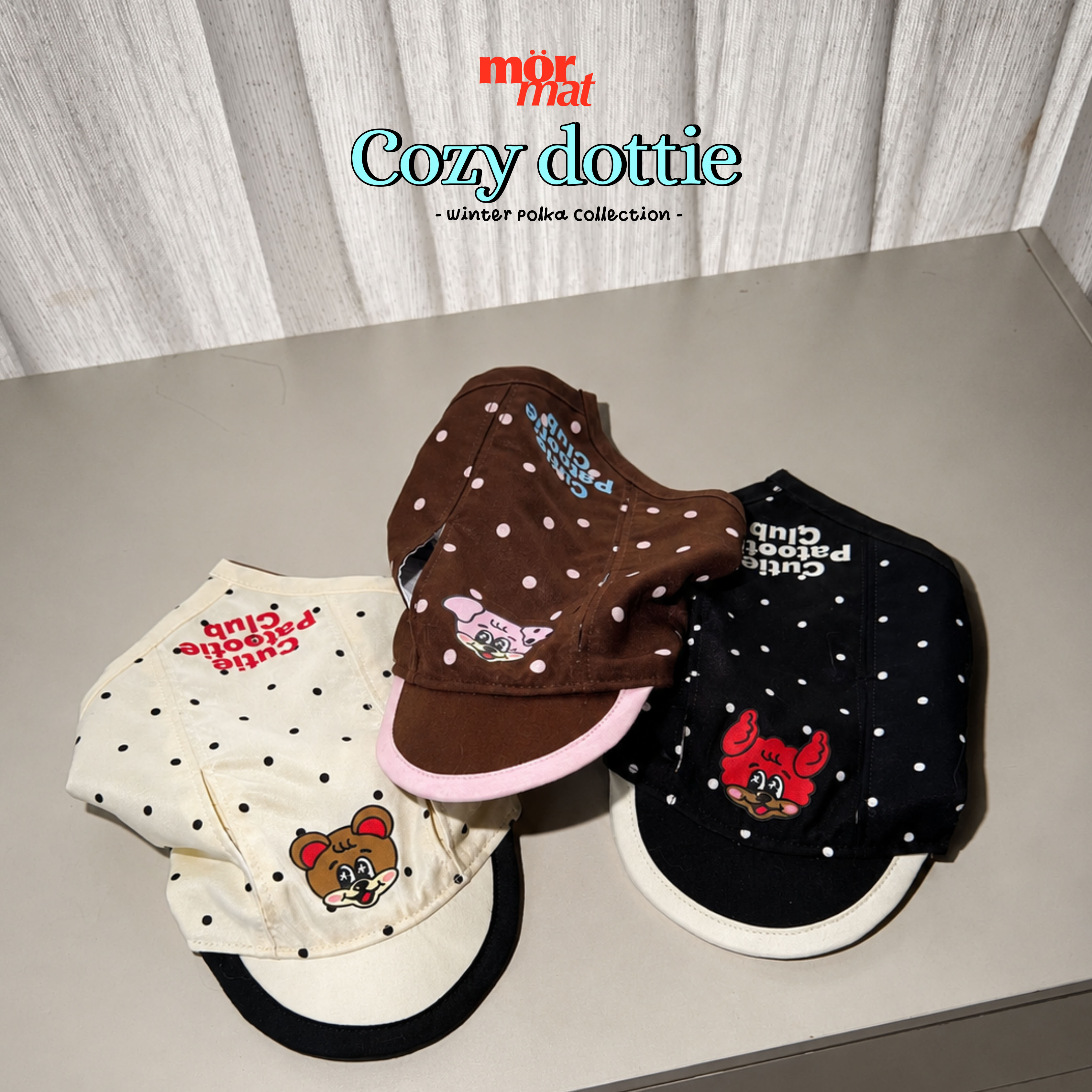 Mormat｜Cozy Dottie 復古波點親子裝 寵物帽