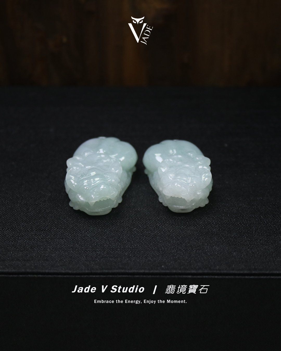 【JadeV｜翡境寶石】細糯 雙彩 招財貔貅 一對 翡翠