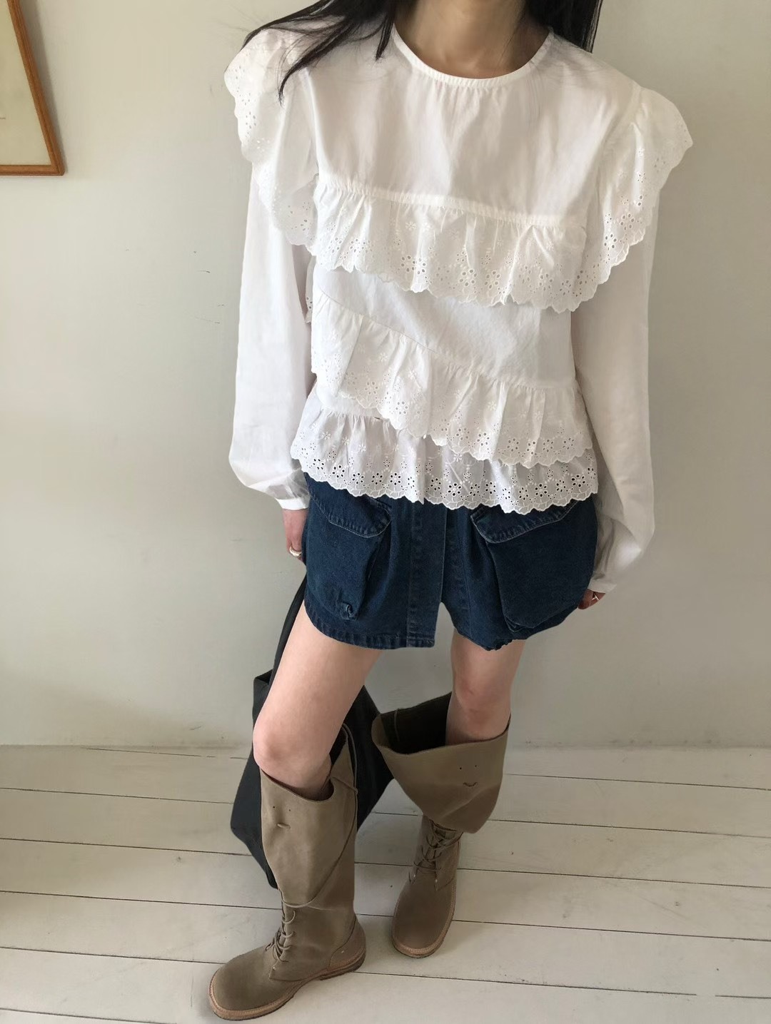 交錯蕾絲襯衫