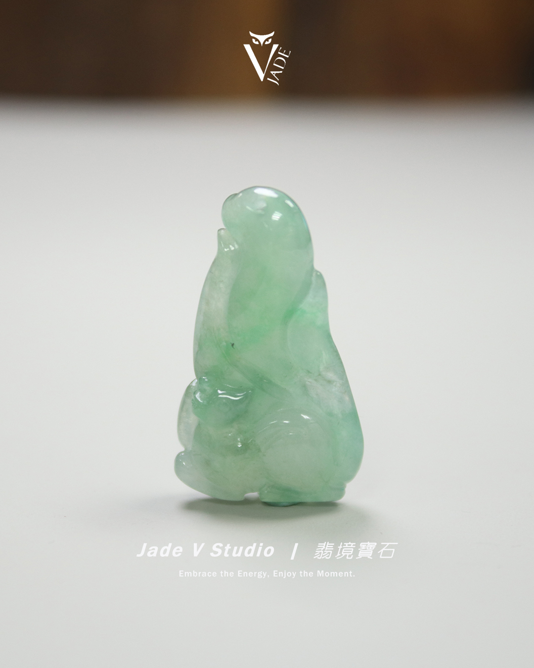 【JadeV｜翡境寶石】糯冰 翠綠 九尾狐 翡翠