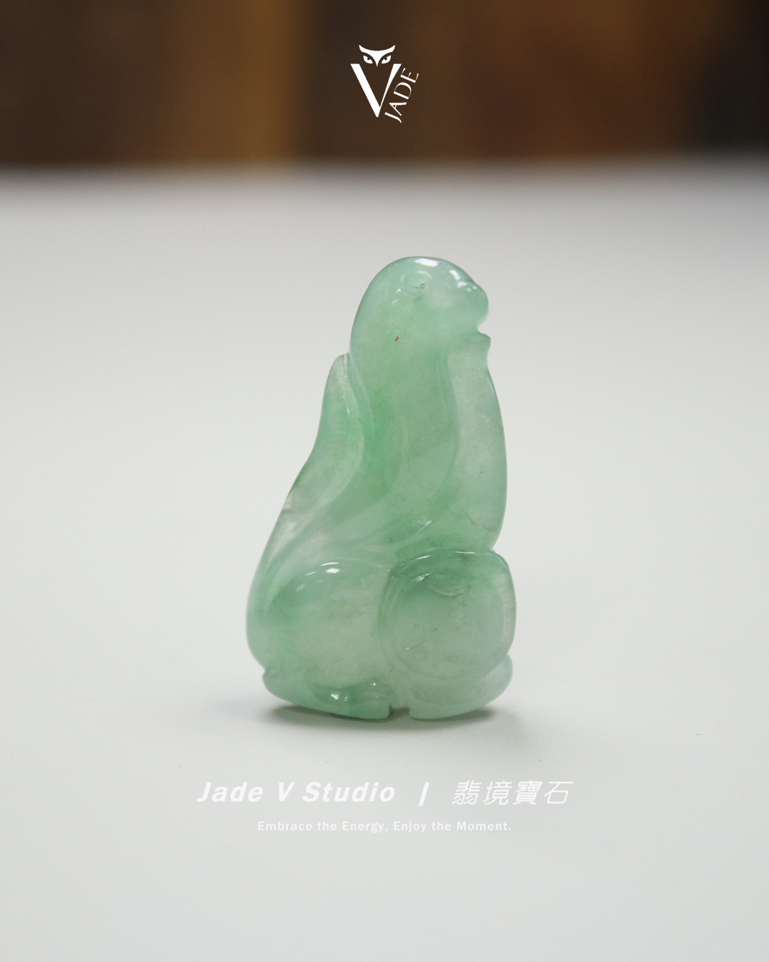 【JadeV｜翡境寶石】糯冰 翠綠 九尾狐 翡翠
