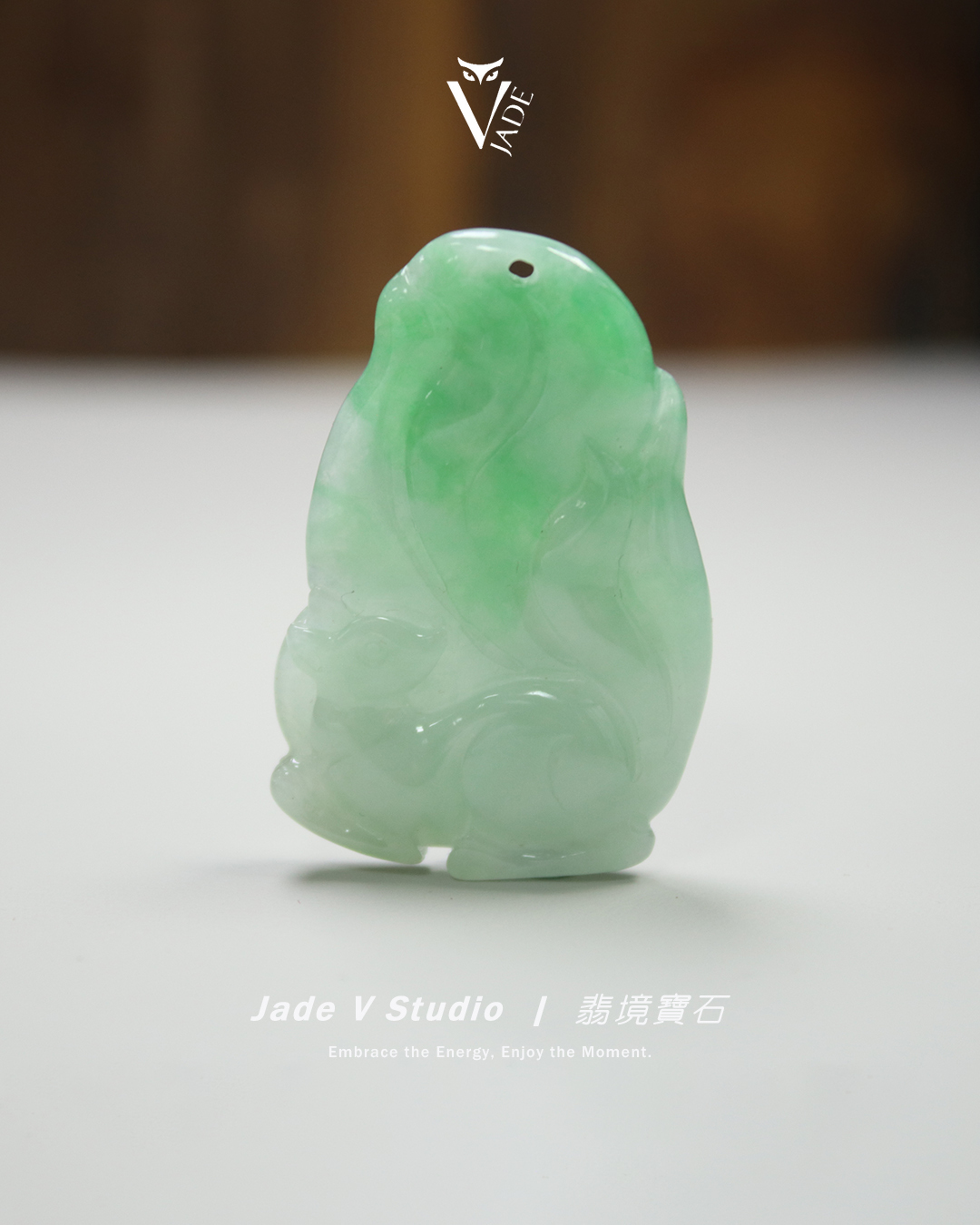 【JadeV｜翡境寶石】糯冰 翠綠 九尾狐 翡翠