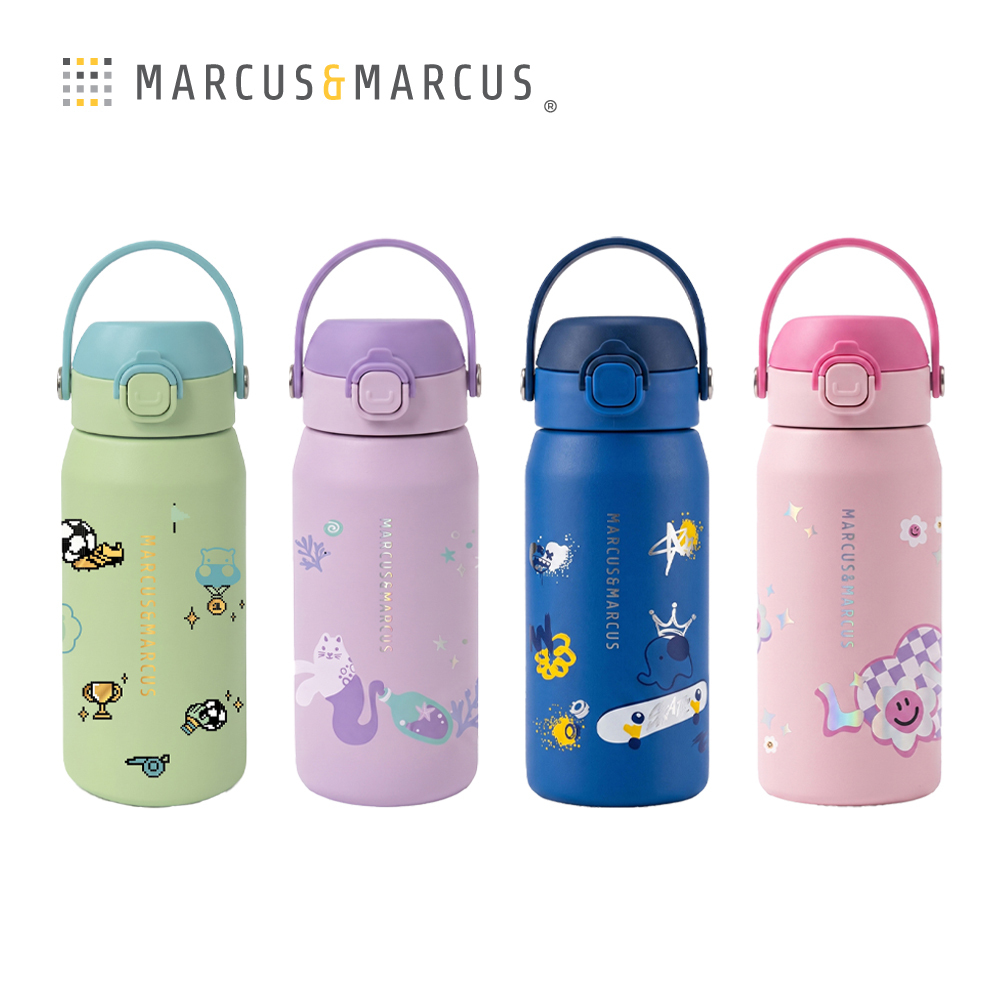 Marcus&Marcus 兒童雙飲手提不鏽鋼保溫水瓶(吸嘴＋飲嘴)550ml / 吸管配件組