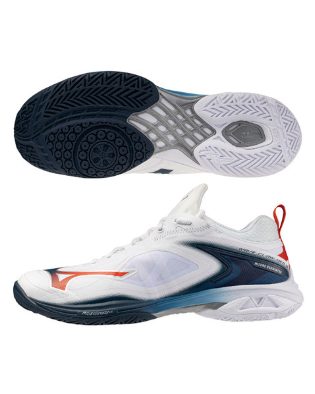 MIZUNO WAVE CLAW NEO 3 26FW - White/Orange/Navy - Badminton shoes/ Fencing shoes
