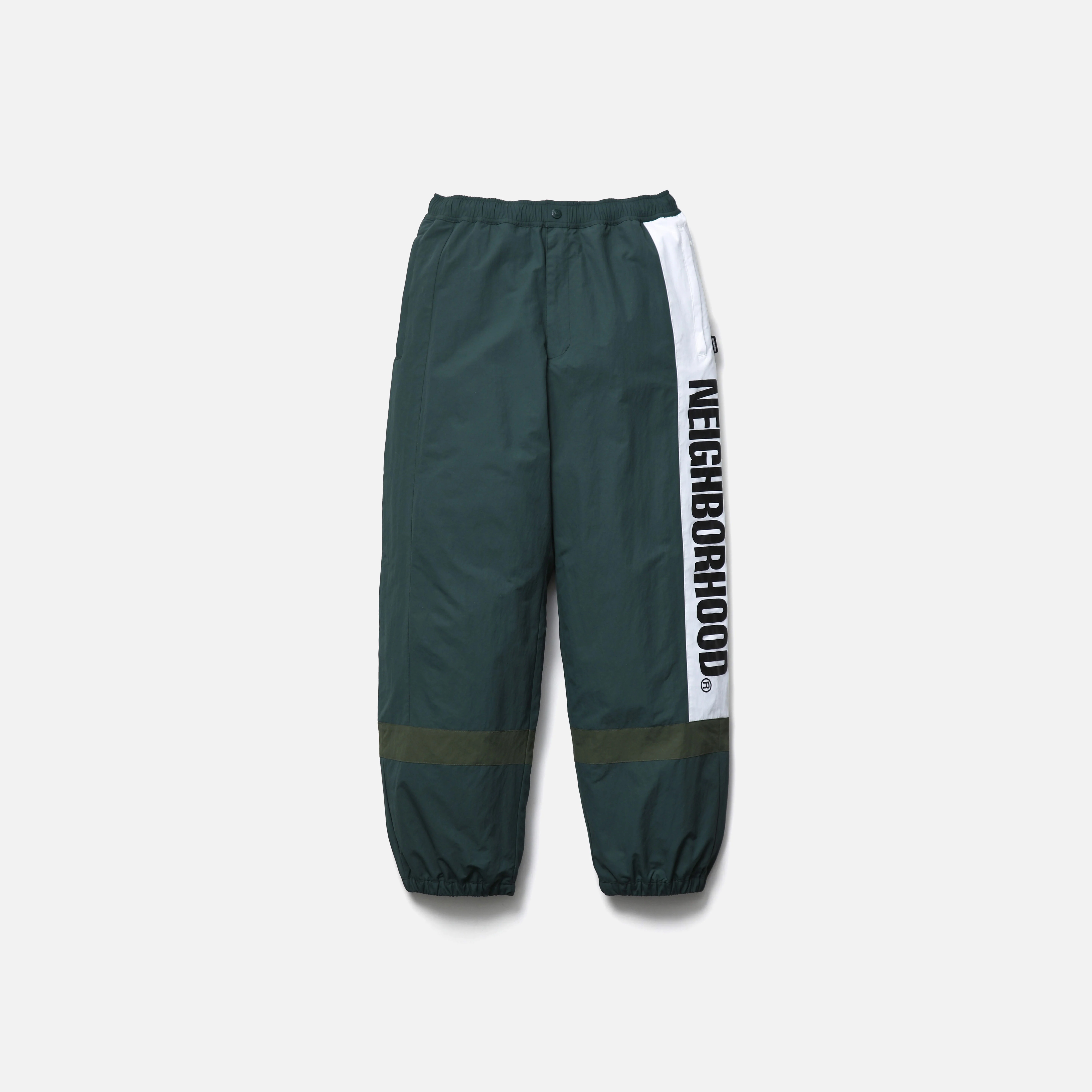 -(B5a03)-NEIGHBORHOOD TRACK PANTS FW26 NBHD 尼龍運動褲 黑/綠/藍-262TSNH-PTM02