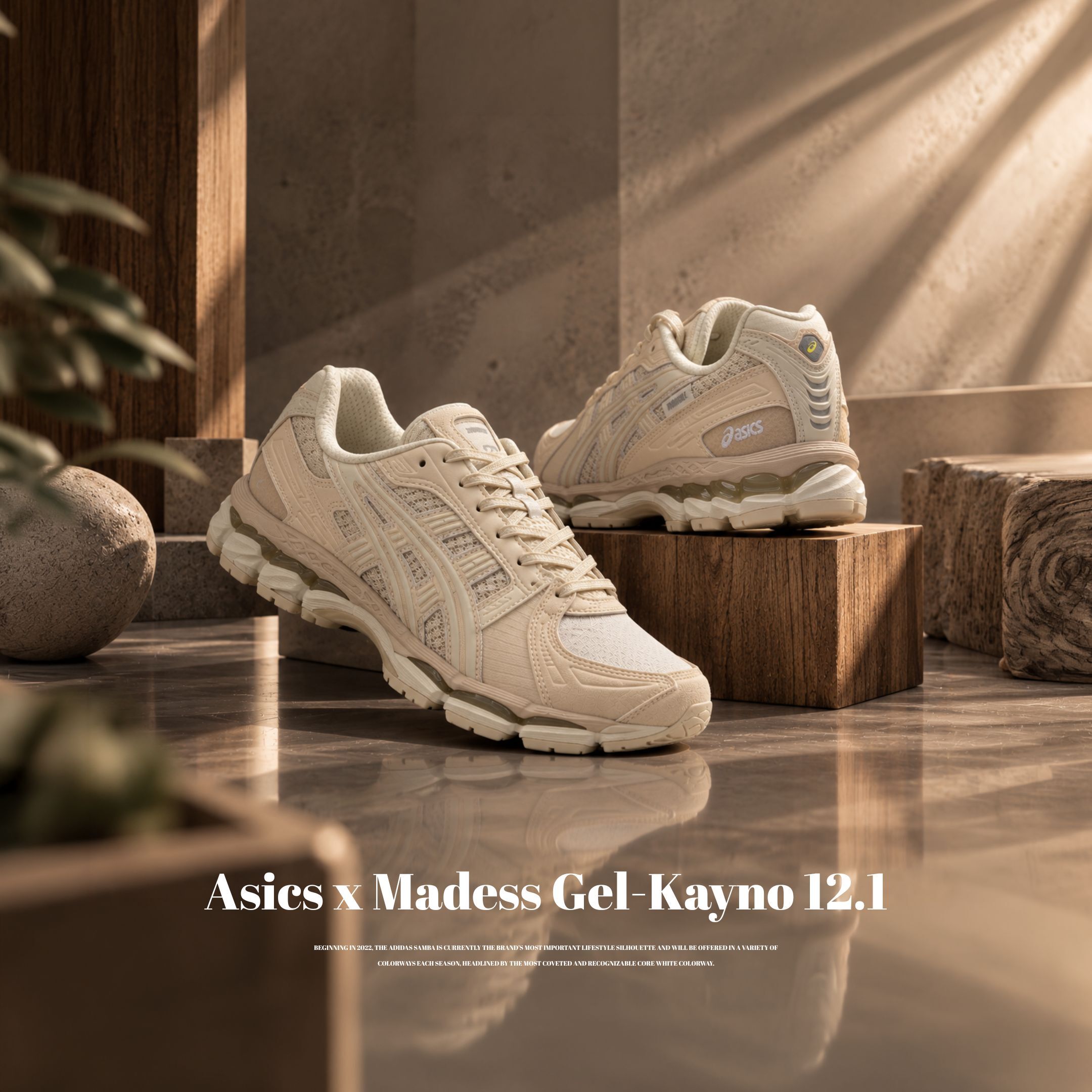 NICEDAY 代購 Asics x Madess Gel-Kayno 12.1 聯名 奶油 奶油黃 米白 米色 機能 1203B150-250