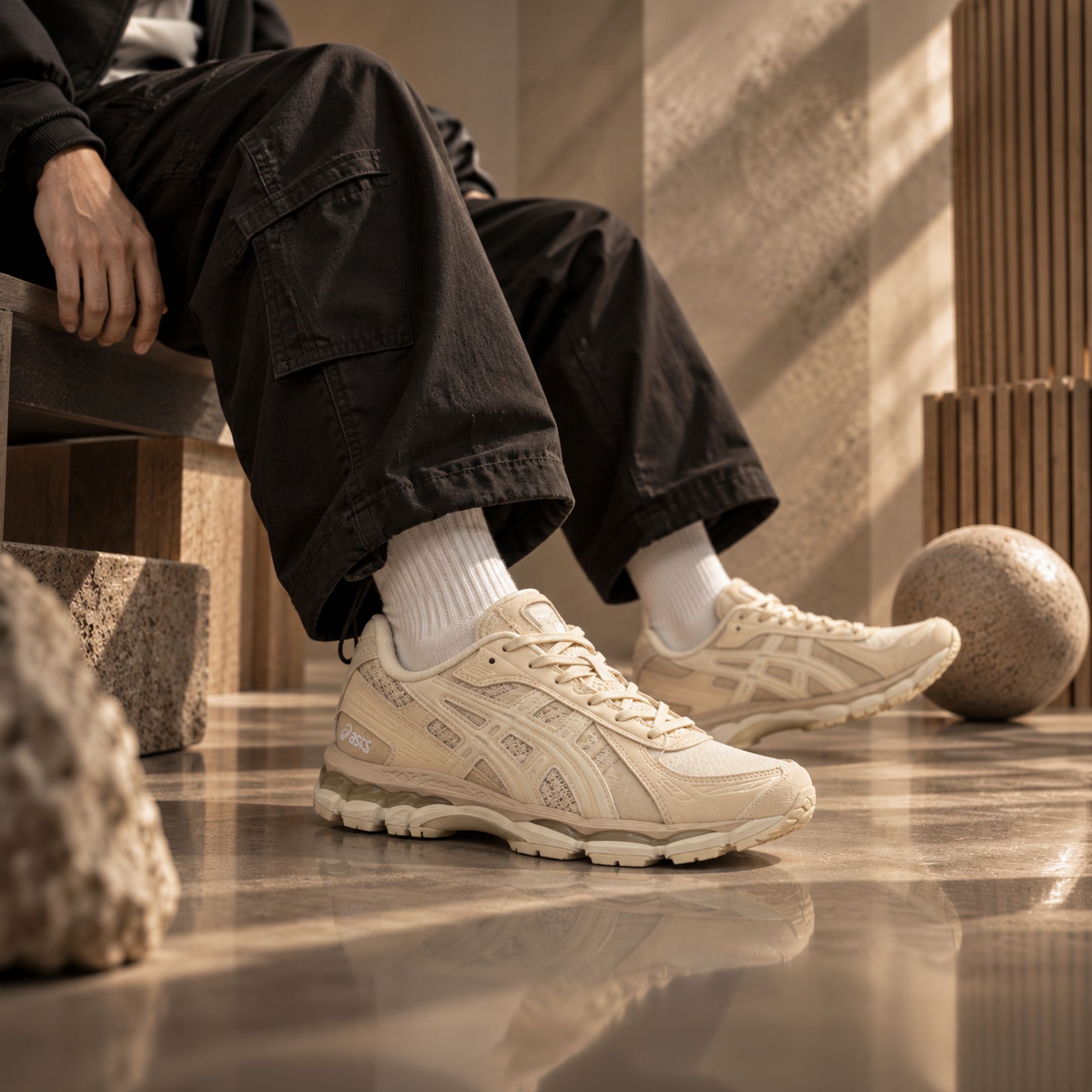 NICEDAY 代購 Asics x Madess Gel-Kayno 12.1 聯名 奶油 奶油黃 米白 米色 機能 1203B150-250