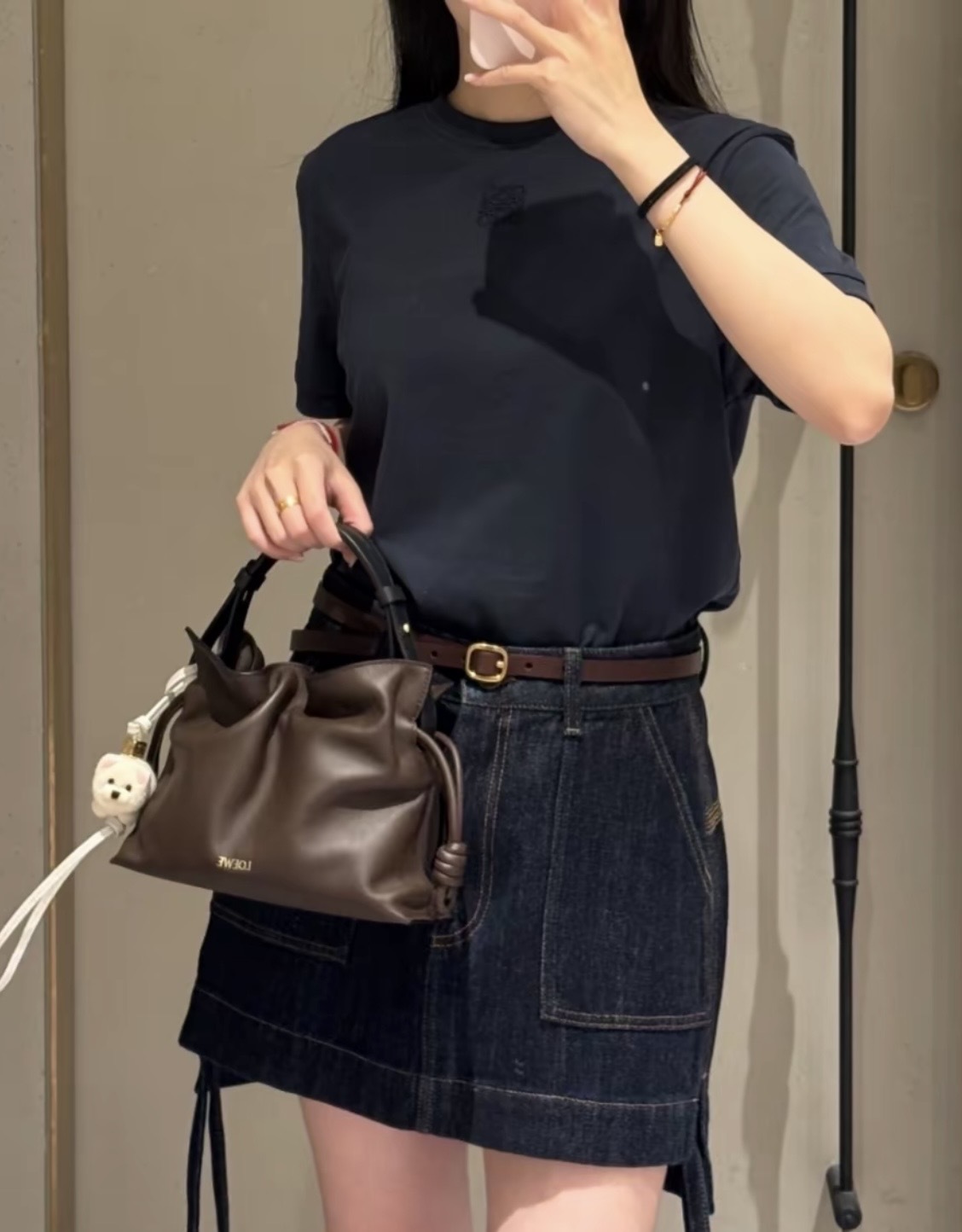 Loewe Mini Flamenco  迷你棕色納帕牛皮 手袋 手拿袋