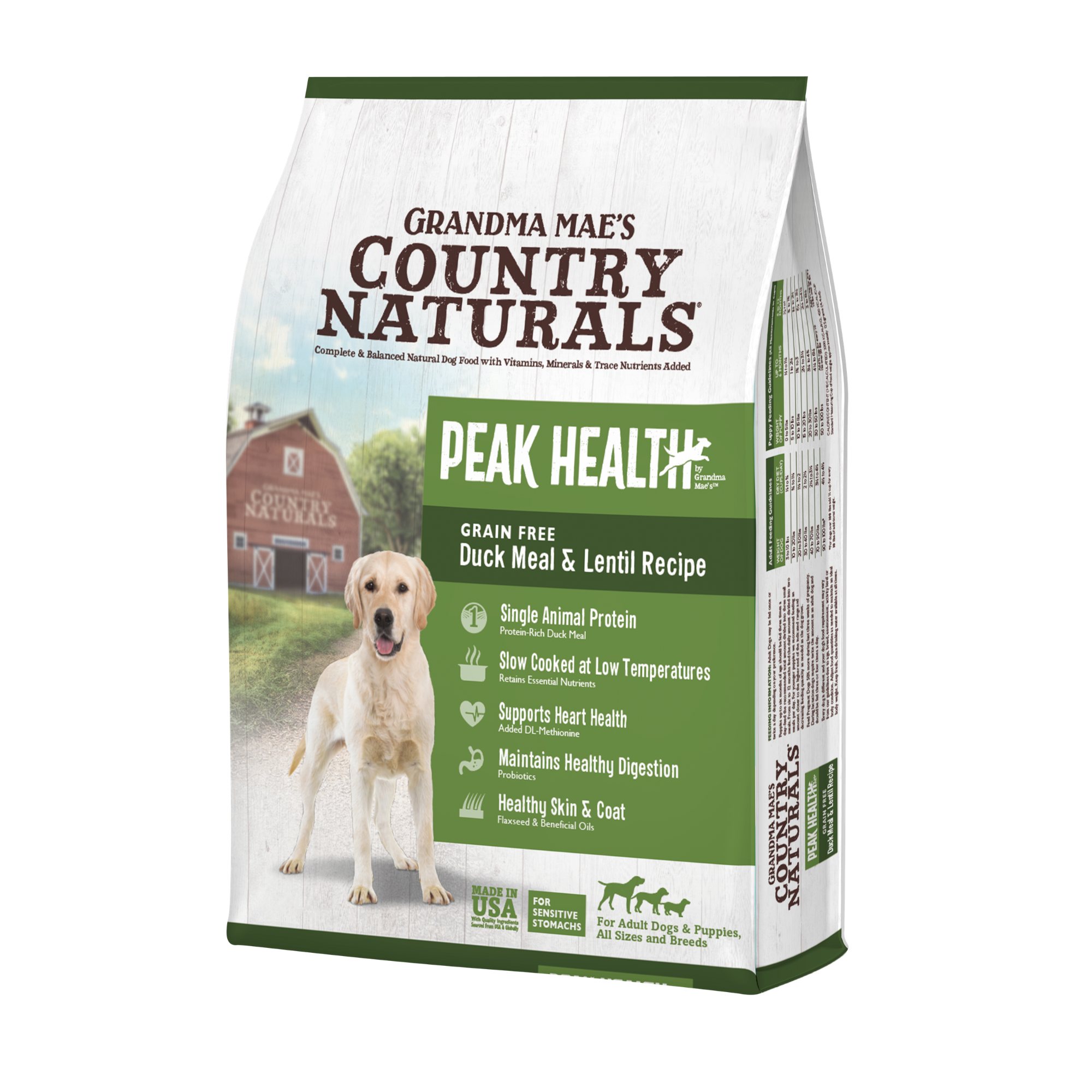 Country Naturals Peak Health 5合1 無穀物鴨肉防敏全犬糧 12LB [白底淺綠]