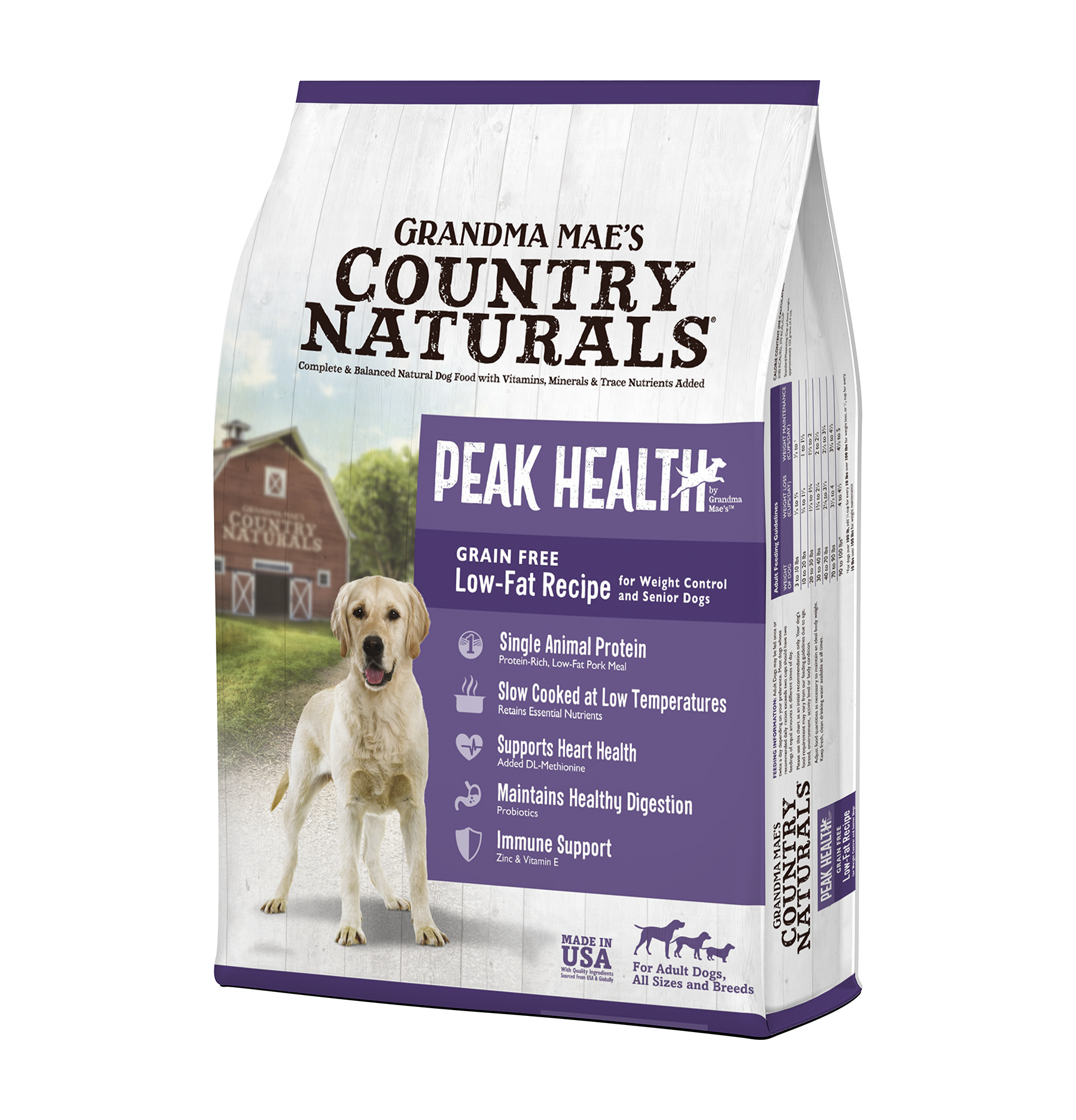 Country Naturals Peak Health 5合1 無穀物防敏高纖低脂全犬糧 23LB [白底紫]