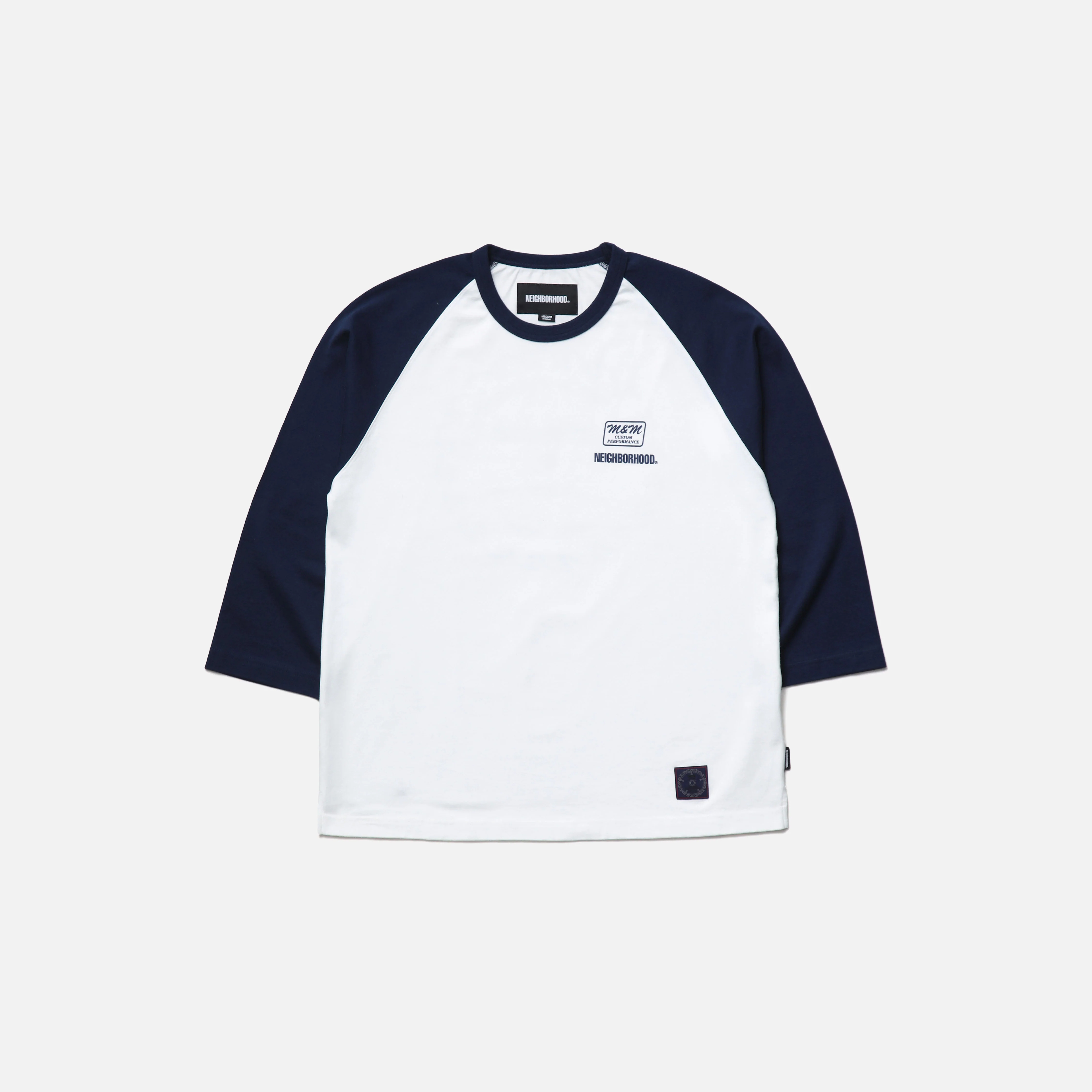 -(B3b02)-NEIGHBORHOOD X M&M CUSTOM PERFORMANCE . CLASSIC RAGLAN SLEEVE 3Q 七分袖 長T-262UWMMN-CSM02