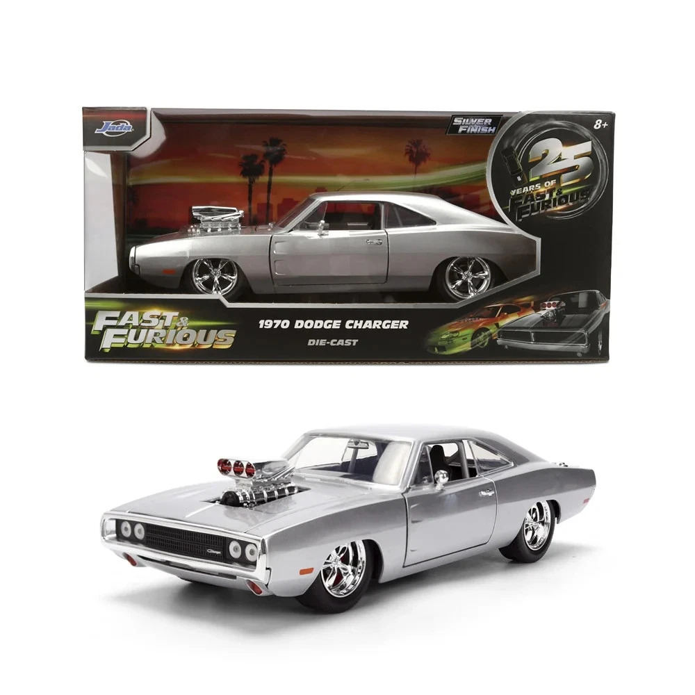 玩命關頭1:24合金車25周年紀念款 F1 1970 道奇 DODGE CHARGER 銀色塗裝  JD36804