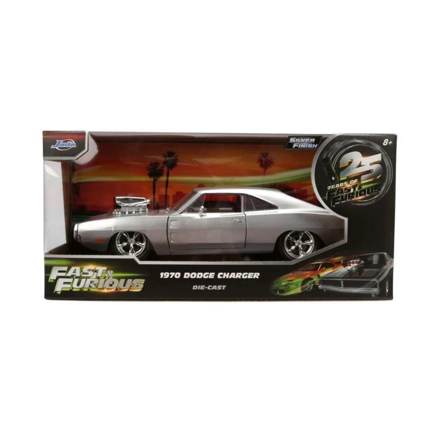 玩命關頭1:24合金車25周年紀念款 F1 1970 道奇 DODGE CHARGER 銀色塗裝  JD36804