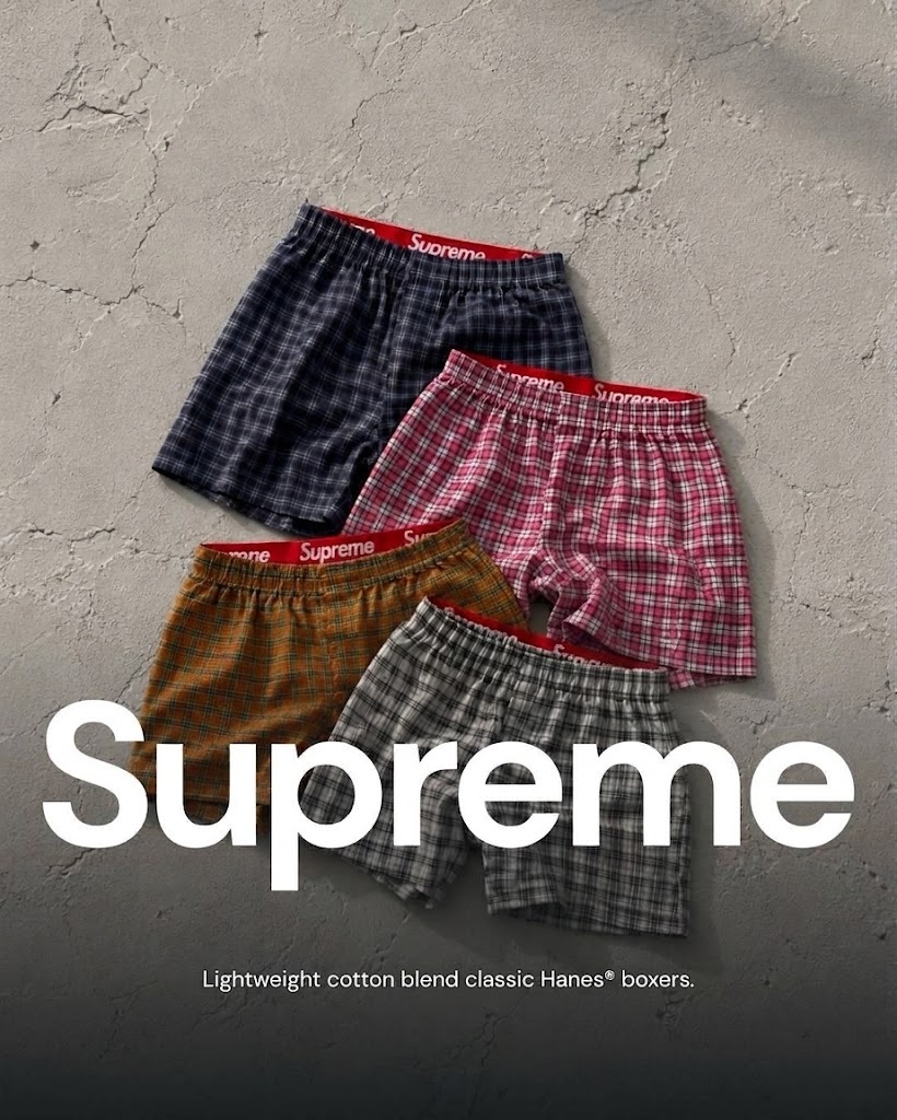 Supreme x Hanes Plaid Boxers (4 Pack)