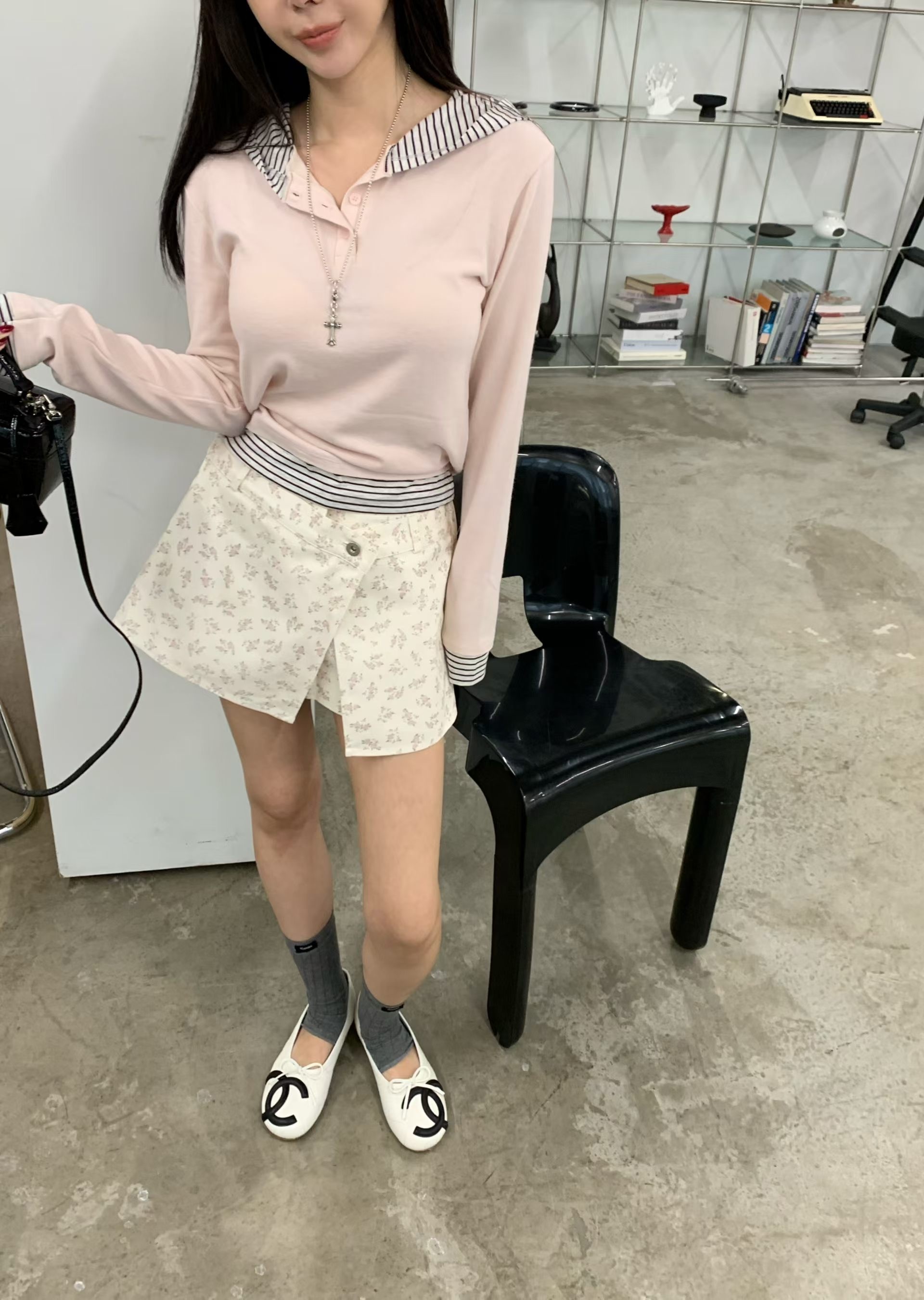 條紋連帽長袖T