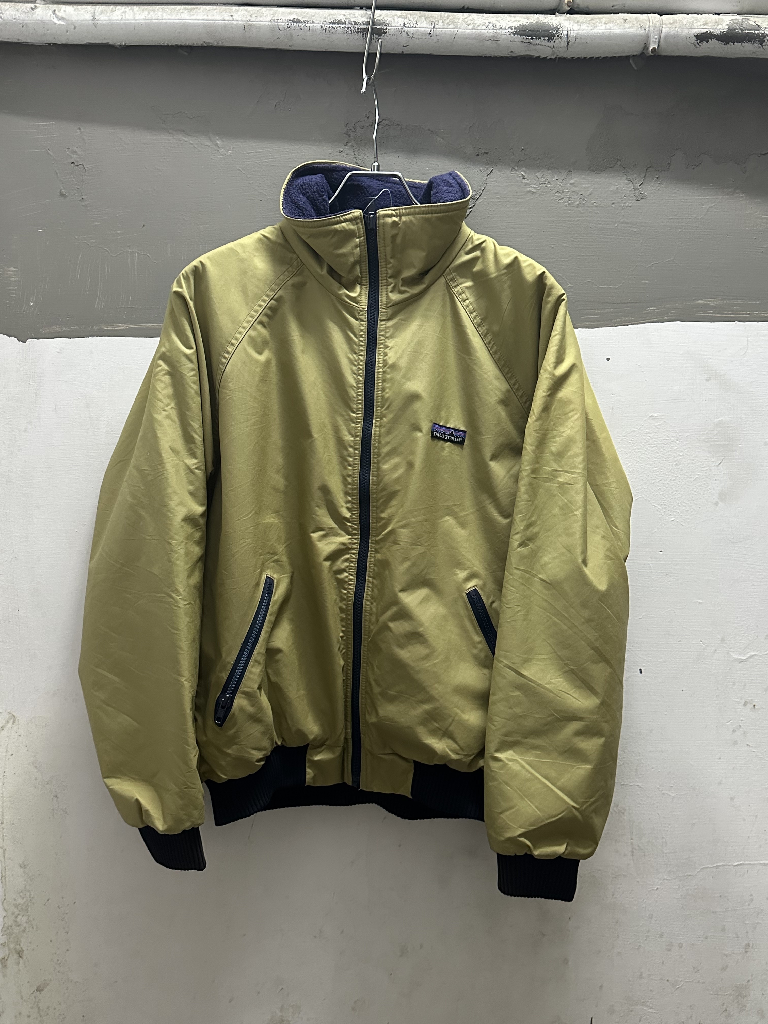 80’s PATAGONIA Shelled Synchilla Jacket TAN X NAVY *Triangle Tag