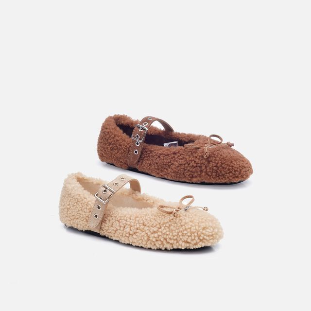 【2色入】UGG Ozlana 2026AW Teddy Shearling Mary Jane