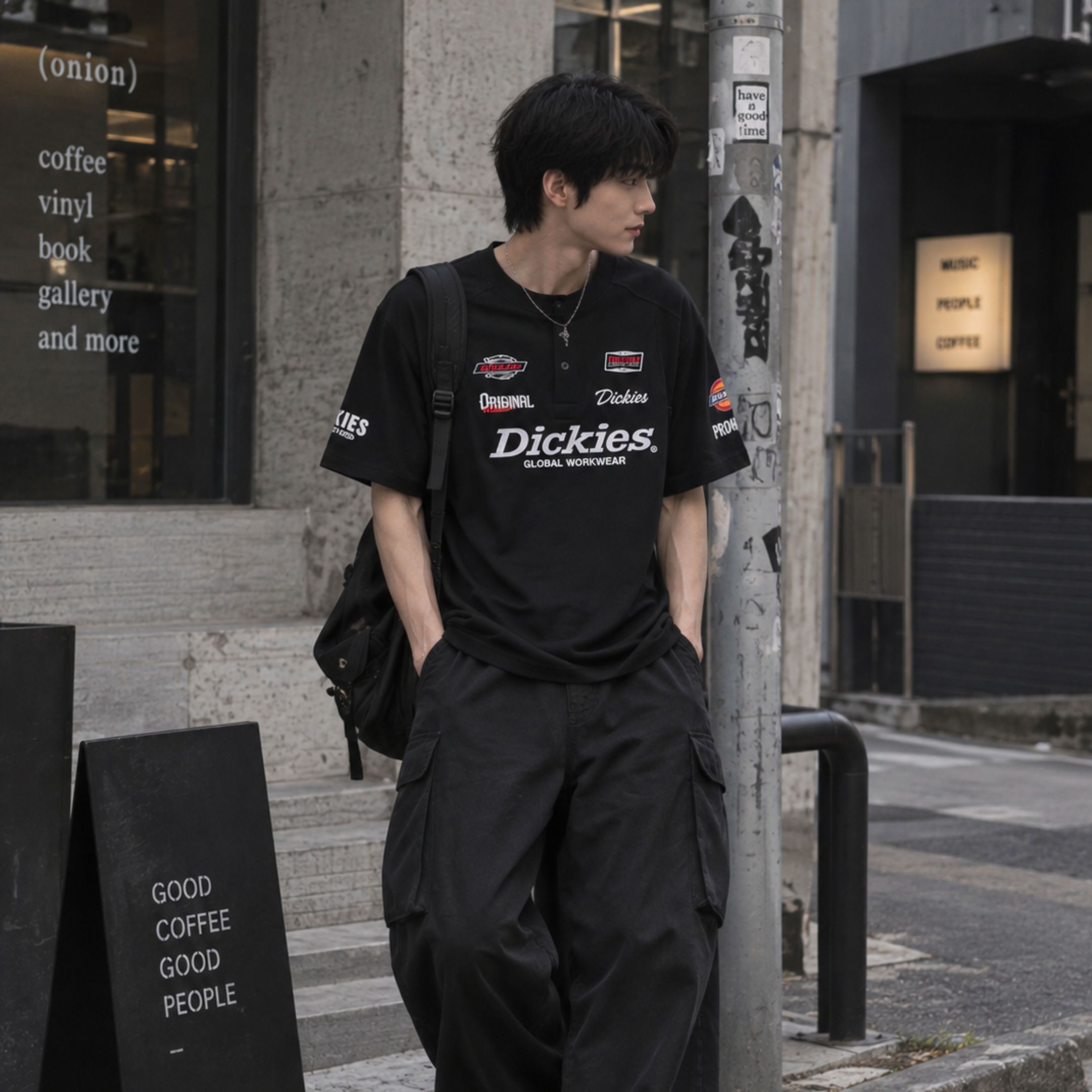 NICEDAY 服飾 代購 Dickies 針織 上衣 TEE 黑 灰 白 足球風 刺繡 寬鬆 休閒