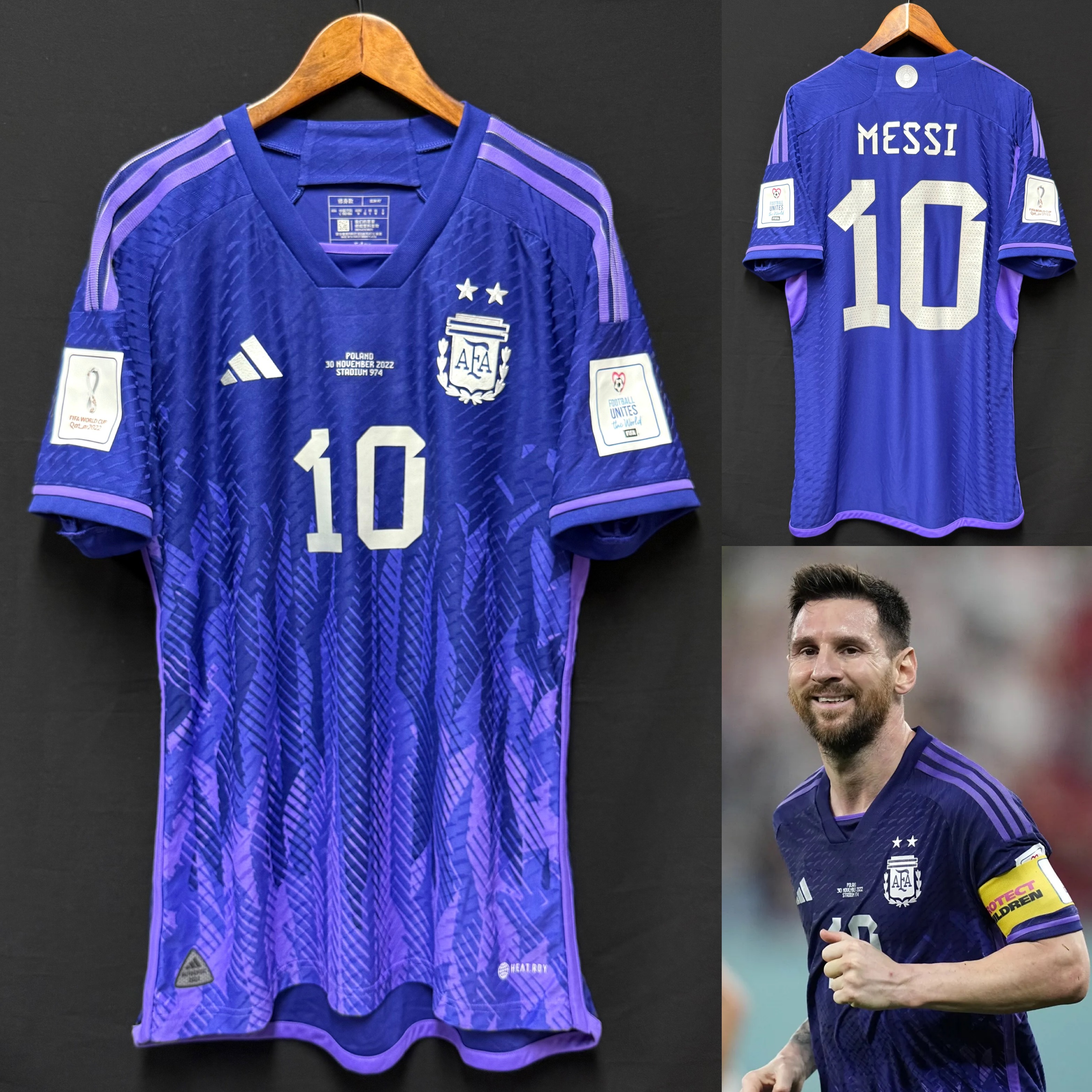 (BNWT) Argentina 2022 FIFA World Cup Adidas Authentic Player Shirt #10 MESSI