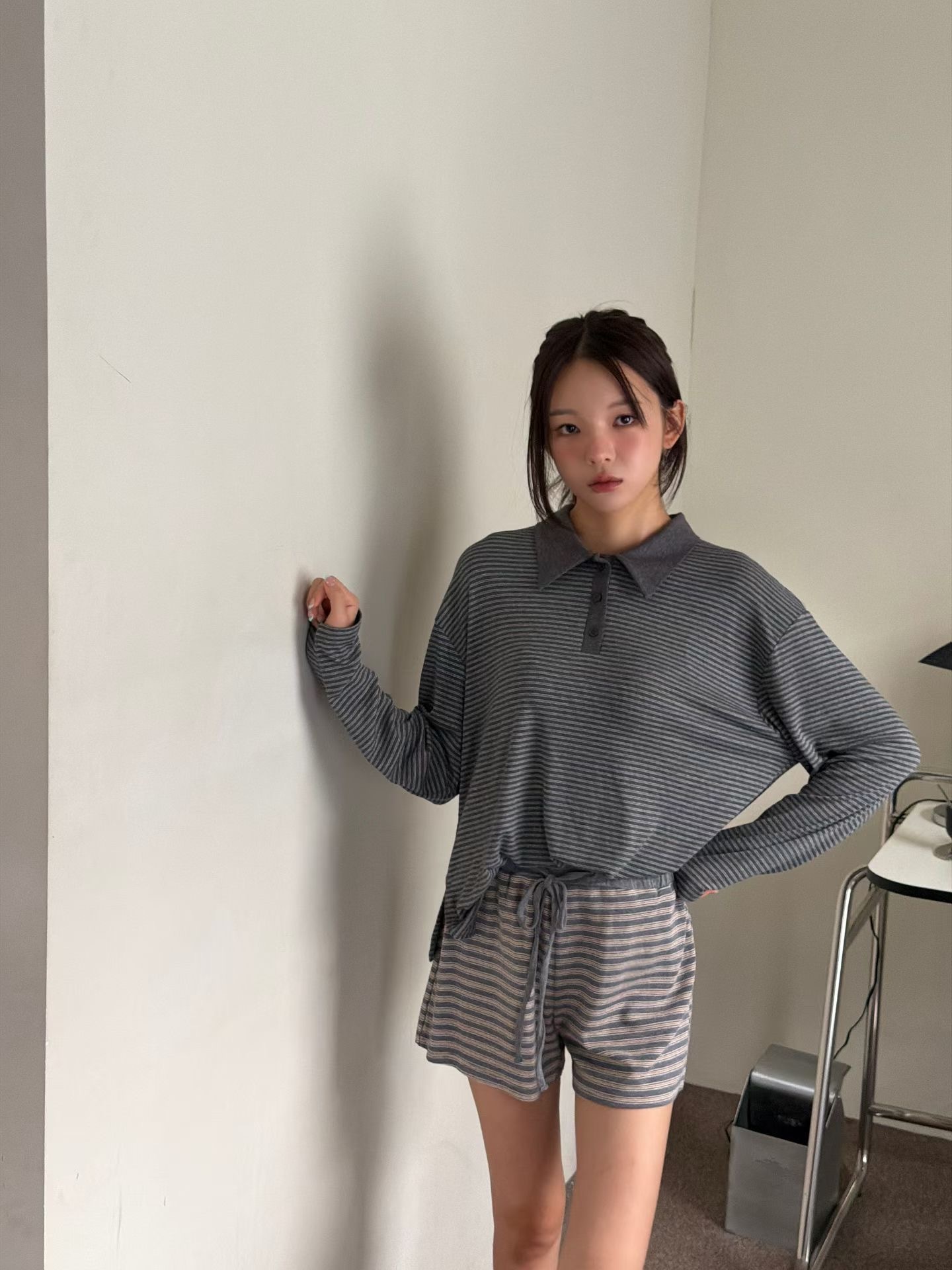 條紋POLO上衣 短褲(分售)