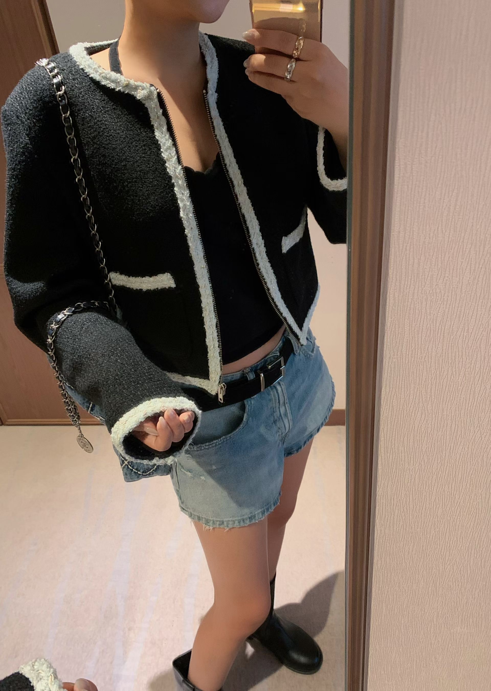 開襟小香拉鍊外套