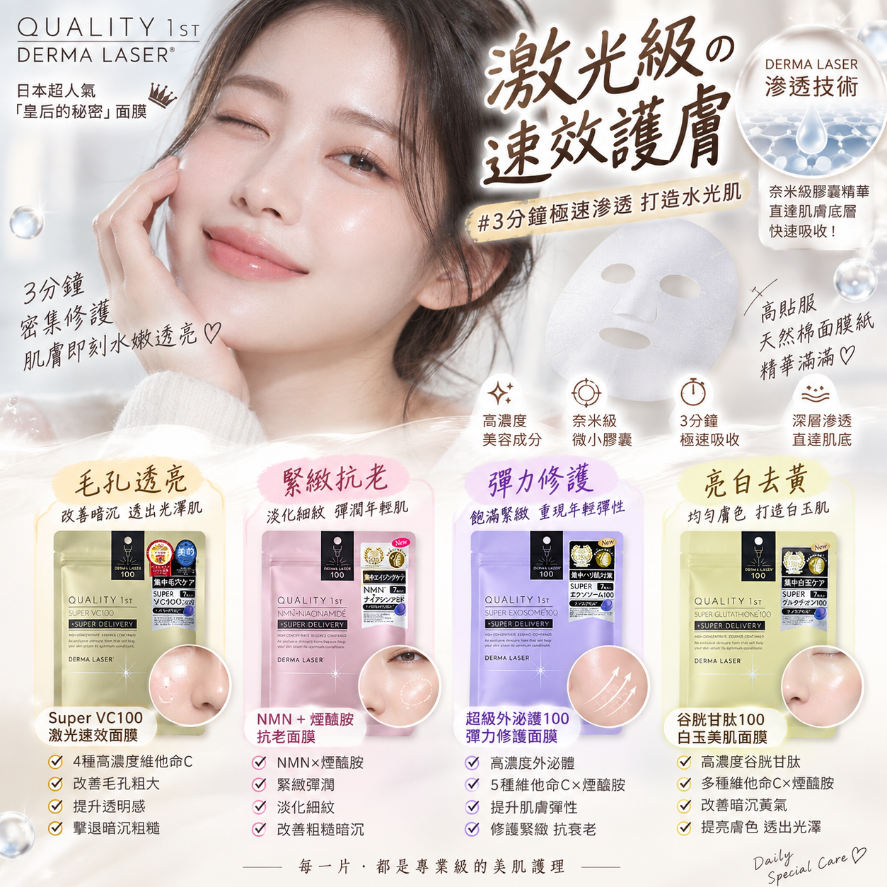 【預訂】QUALITY 1ST JA072313 皇后的秘密面膜 (7片裝)