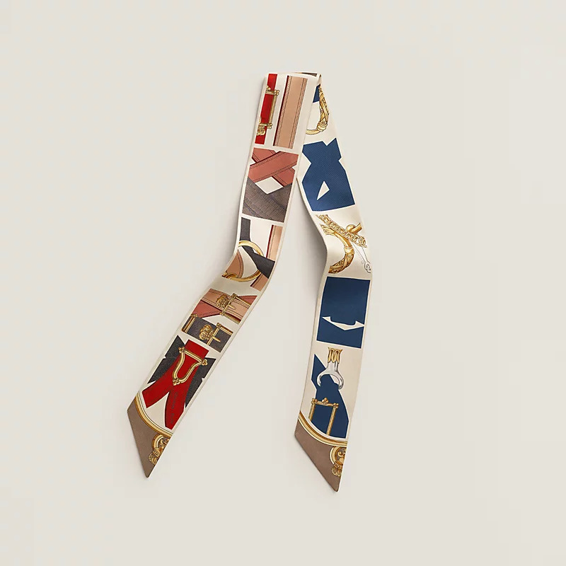 HERMES CAVALCADOUR REMIX TWILLY Beige / Rouge H / Marine