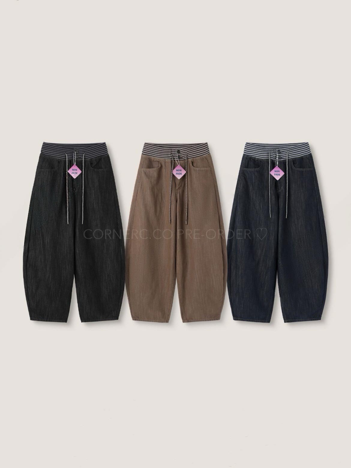 【網站限定優惠】Striped Waistband彎刀褲