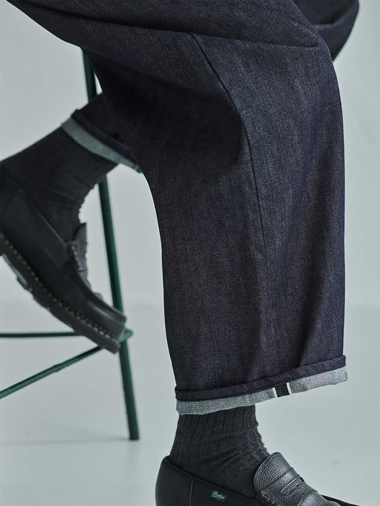 Still By Hand Selvedge Denim Deep Tuck Wide Pants DN012