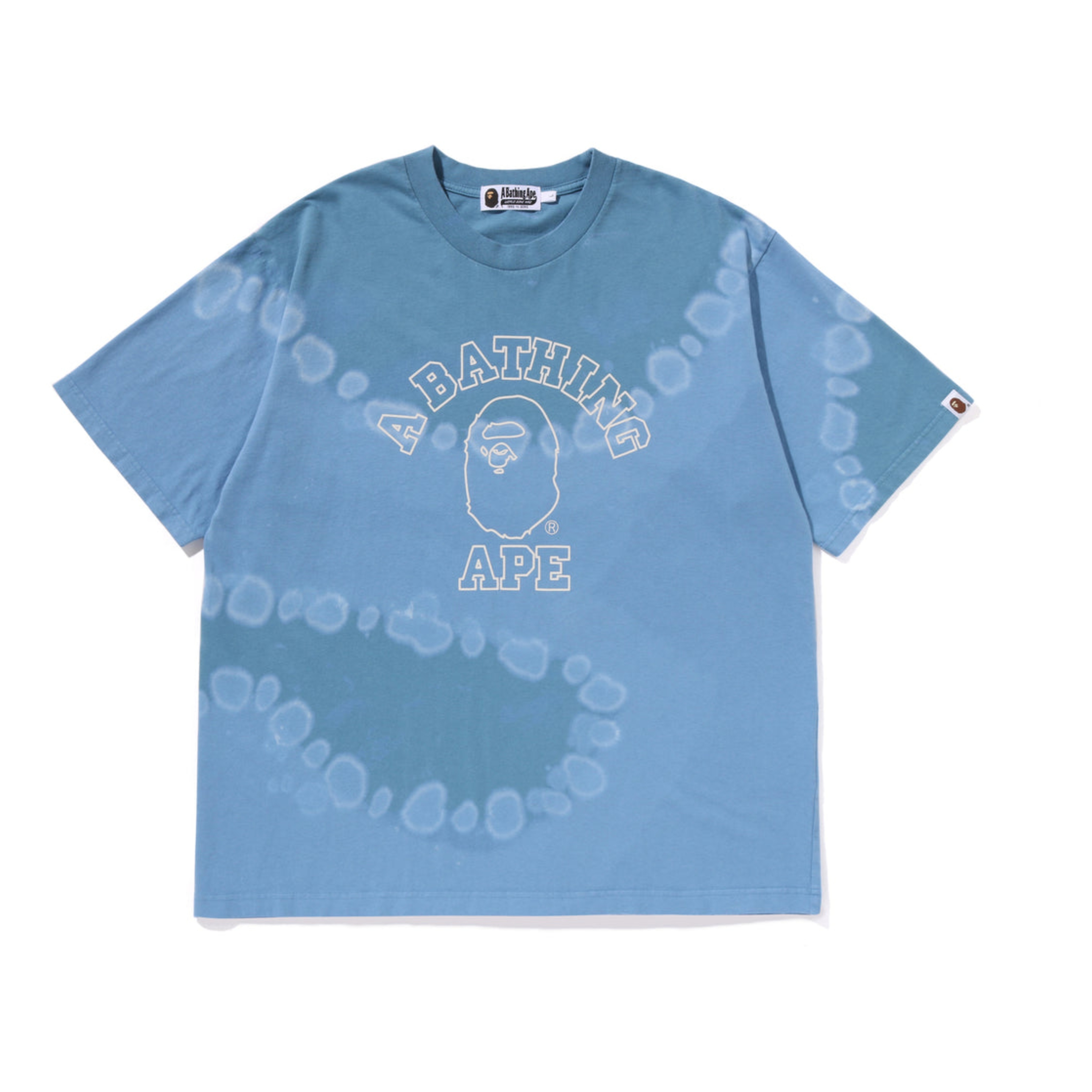『超值優惠』2026SS A BATHING APE BAPE HAND DYE COLLEGE RELAXED FIT TEE 寬版 藍染 渲染 短T 現貨 001TEL801319M