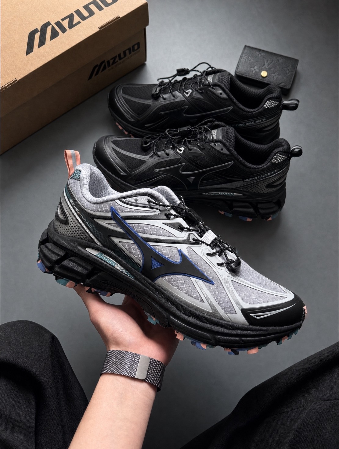 【APAIR】預購 Mizuno halo mix tl 機能鞋款 戶外 抽繩 灰黑 全黑 D1GH251205 D1GH251201