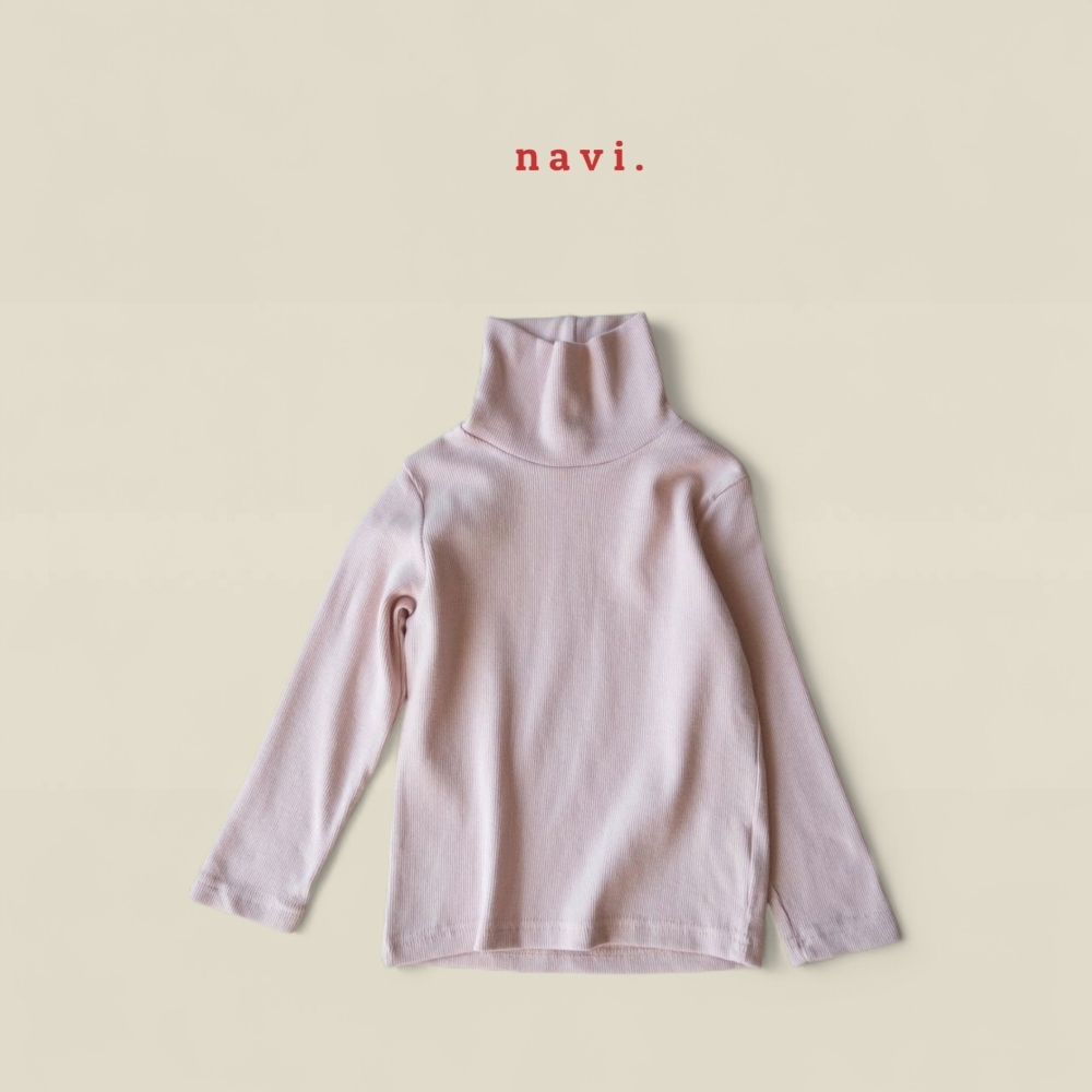 90-160 NAV 彈性羅紋高領上衣 5色