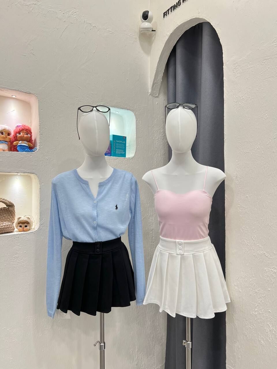 Button Pleated Skirt