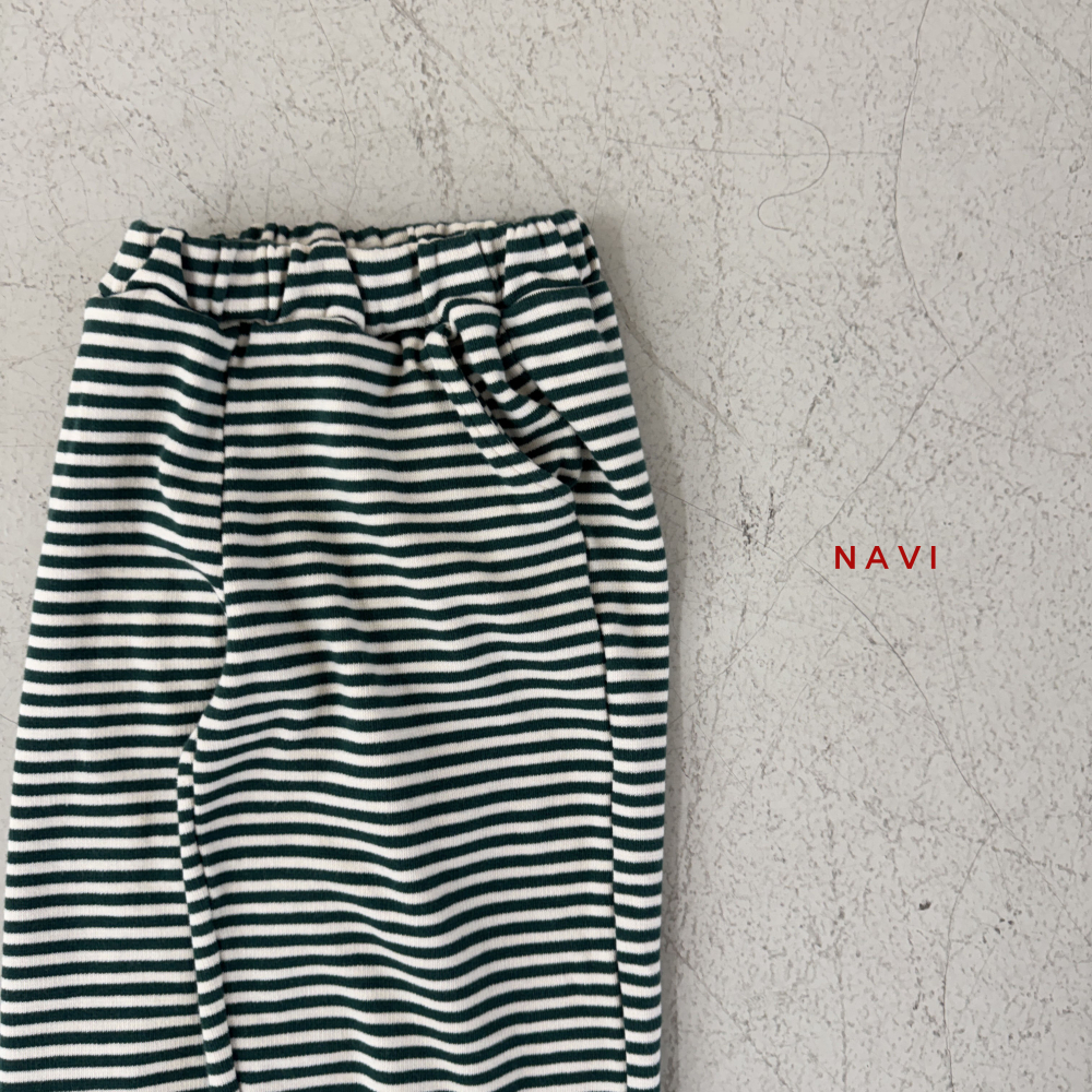 90-160 NAV 橫紋寬直筒長褲