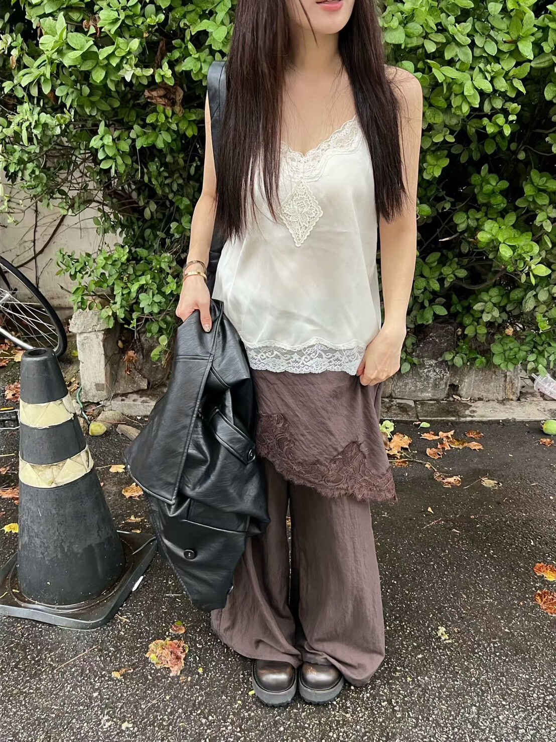 菱形蕾絲吊帶背心