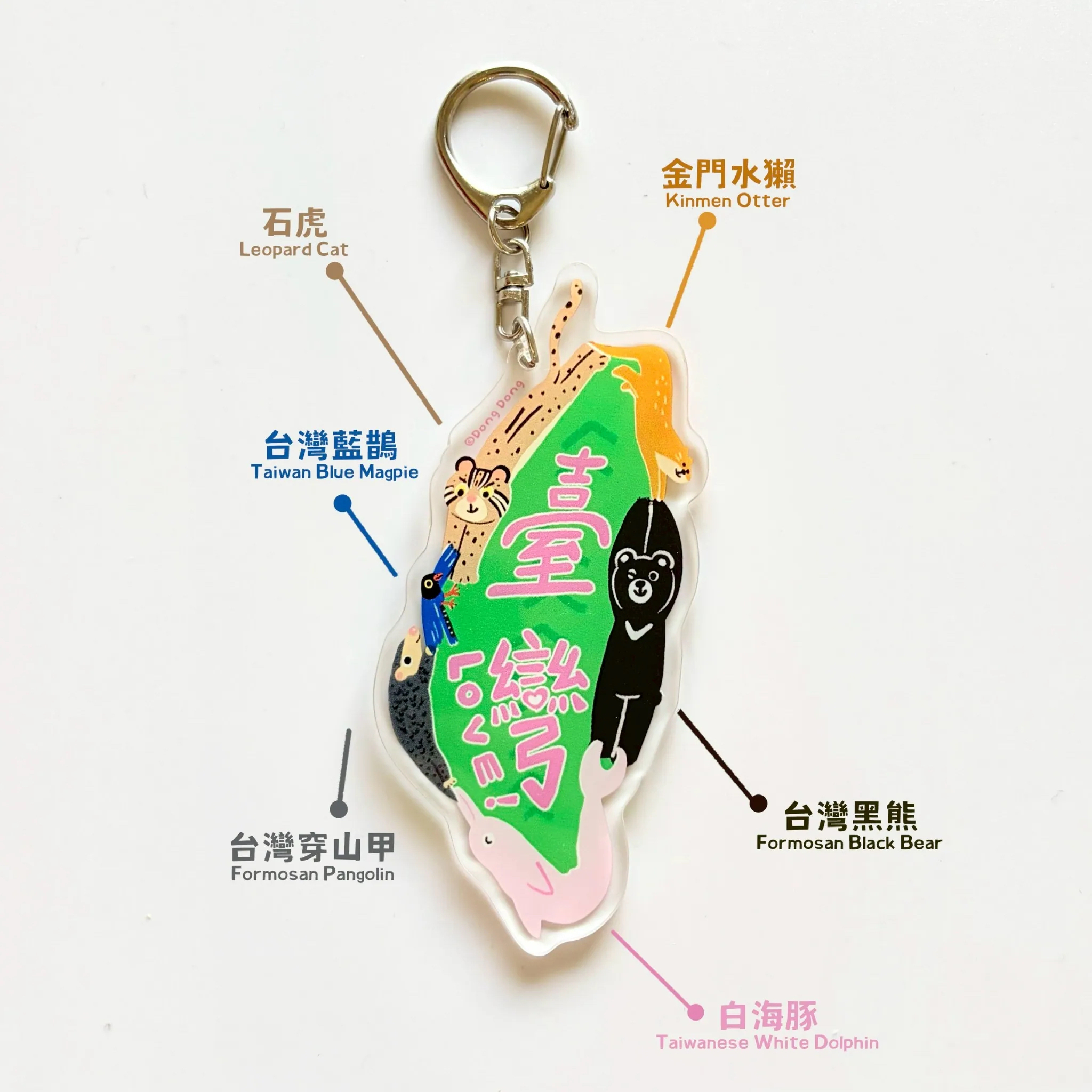 臺灣守衛隊 特有種動物 壓克力鑰匙圈 ｜臺灣 咚東插畫 Dong Dong